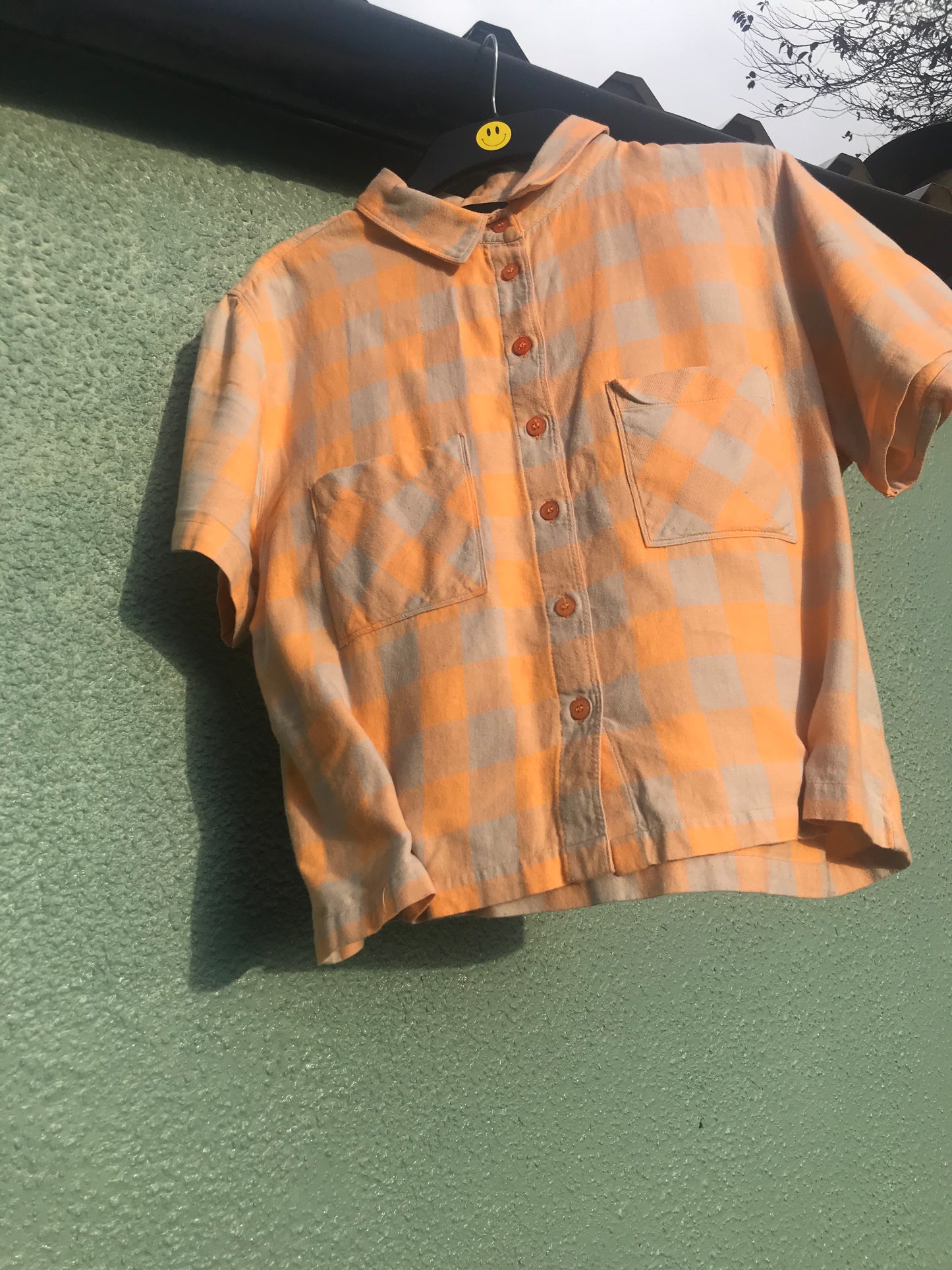 Grey & Orange Checkered Shirt