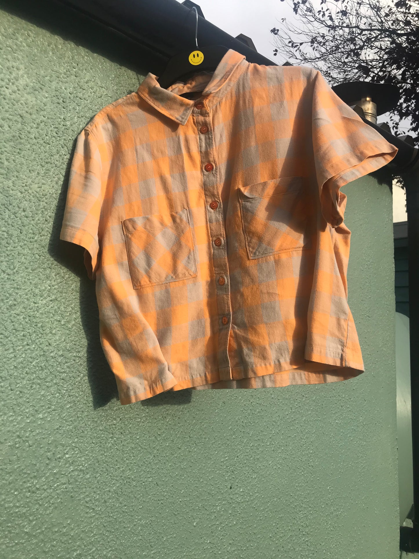 Grey & Orange Checkered Shirt